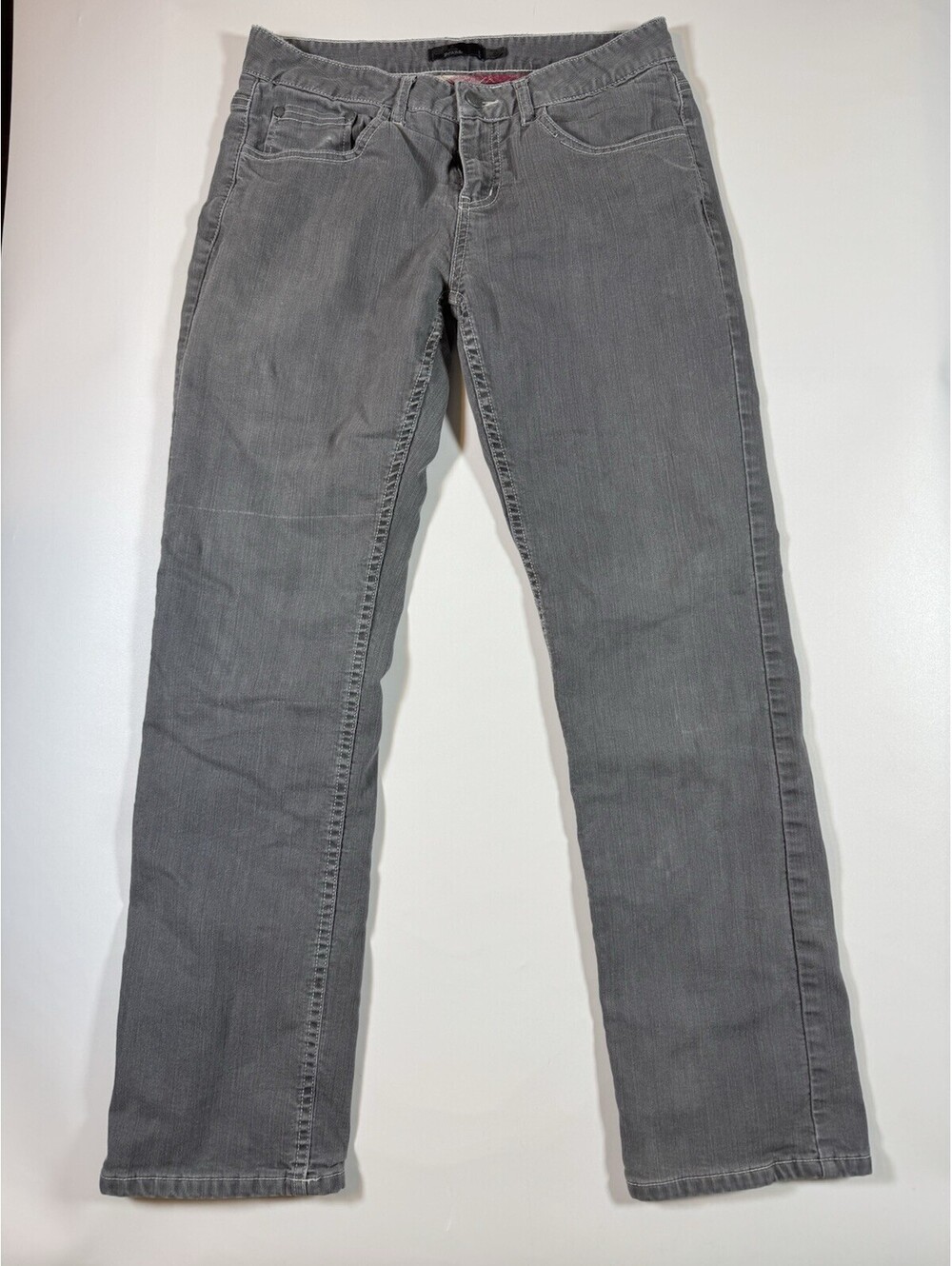 Prana Jeans Women’s Size 6 Gray Flannel Lined Straight Mid Rise Pants